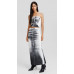 Юбка Bershka Faded-Effect Midi, черно-белый Юбка Bershka Faded-Effect Midi, черно-белый