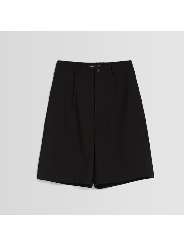 Шорты Bershka Tailored Bermuda, черный