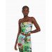 Топ Bershka Strapless Jean-Michel Basquiat Print, розовый/мультиколор Топ Bershka Strapless Jean-Michel Basquiat Print, розовый/мультиколор