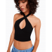 Топ Bershka Crossover Strappy, черный