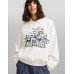 Свитшот Bershka Printed With Polo Collar, белый