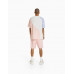 Шорты Bershka Colour Block Bermuda, розовый/белый/голубой Шорты Bershka Colour Block Bermuda, розовый/белый/голубой