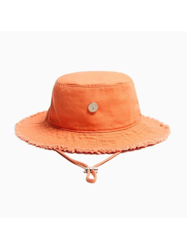 Шляпа Bershka Washed Effect Cotton Bucket, оранжевый
