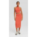 Юбка Bershka Faded Seamless Midi, красный