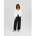 Рубашка Bershka Long Sleeve Poplin Neckline, белый Рубашка Bershka Long Sleeve Poplin Neckline, белый
