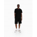 Шорты Bershka Textured Relaxed Fit Bermuda, черный