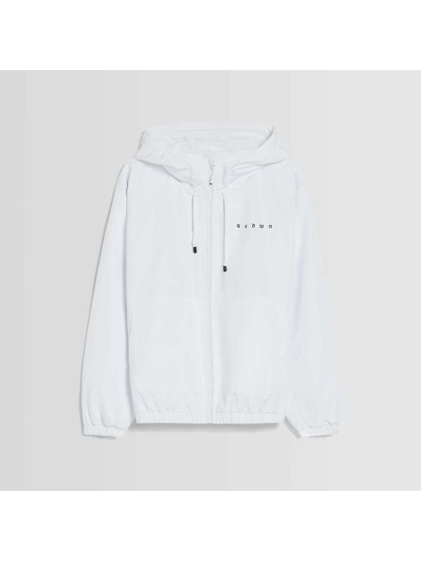 Ветровка Bershka Lightweight Hooded, белый Ветровка Bershka Lightweight Hooded, белый