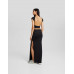 Топ Bershka Short Sleeve Open Back Nylon Blend, черный