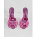 Мюли Bershka Barbiecore Metallic High-heel With Bow, розовый