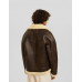 Куртка Bershka Faux leather Double-faced, коричневый