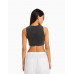 Топ Bershka Sleeveless Nirvana Print, темно-серый Топ Bershka Sleeveless Nirvana Print, темно-серый