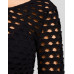 Топ Bershka Cropped With Flared Sleeves, черный