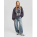 Худи Bershka Tupac Print, темно-серый