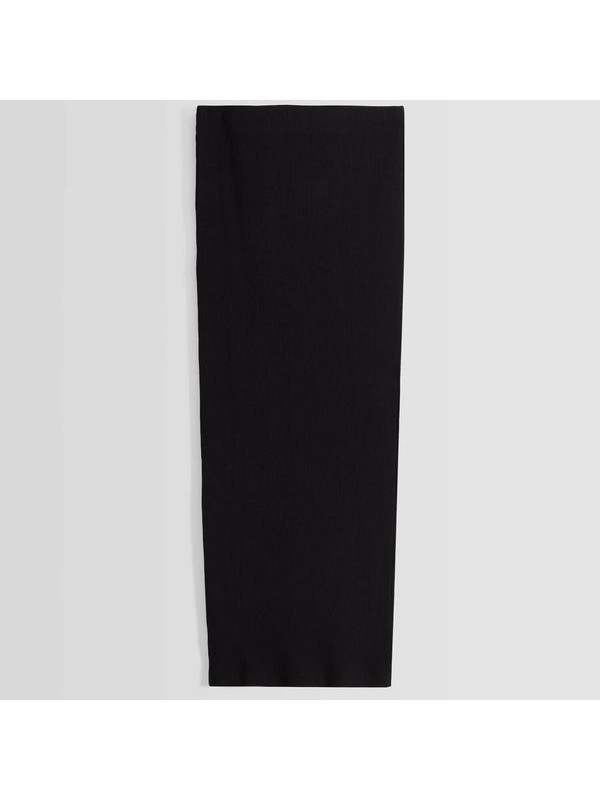 Юбка Bershka Faded-Effect Ribbed Midi, черный