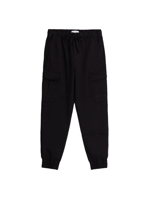 Зауженные брюки-карго Bershka, черный