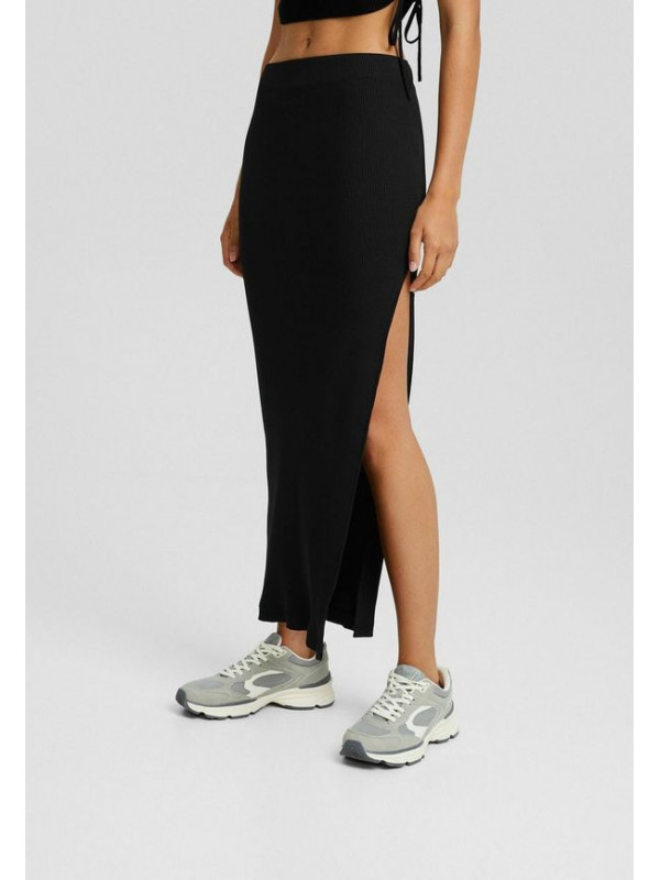 Длинная юбка Bershka, черный