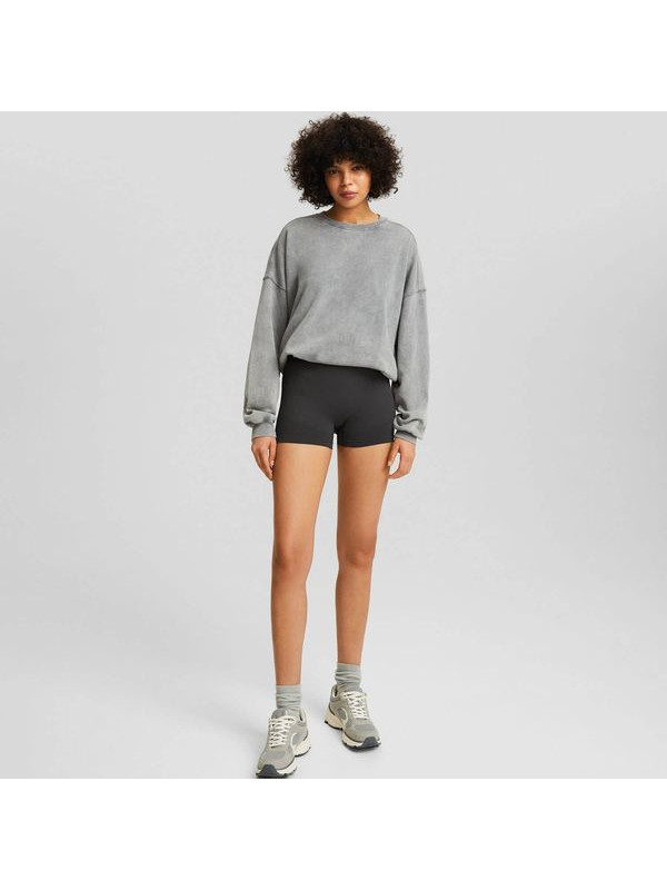 Шорты Bershka Seamless Push Up Cycling, темно-серый