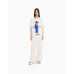 Футболка Bershka Bizarrap Print Boxy Fit, белый