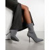 Ботильоны Bershka Fitted High-heel Ankle, серый