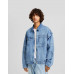 Куртка Bershka Denim Patch, голубой