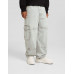 Джинсы Bershka Faded-effect Skater Fit Cargo, серый
