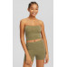 Шорты Bershka Faded Seamless Cycling, хаки