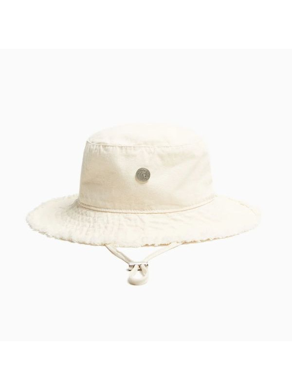 Шляпа Bershka Washed Effect Cotton Bucket, белый