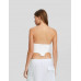Топ Bershka Tailored Bandeau With Zip, белый Топ Bershka Tailored Bandeau With Zip, белый