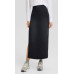 Юбка Bershka Comfort Denim Midi, черный Юбка Bershka Comfort Denim Midi, черный