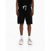 Шорты Bershka Textured Relaxed Fit Bermuda, черный