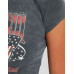 Топ Bershka Short Sleeve With Print, серый Топ Bershka Short Sleeve With Print, серый