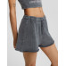 Шорты Bershka Faded-Effect Plush, серый Шорты Bershka Faded-Effect Plush, серый