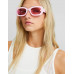 Солнцезащитные очки Bershka Barbiecore Rectangular, розовый