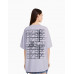 Футболка Bershka Bizarrap Print Boxy Fit, фиолетовый