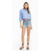 Шорты Bershka Vintage Denim With Rips, синий