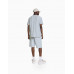 Шорты Bershka Textured Relaxed Fit Bermuda, голубой