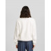 Свитшот Bershka Printed With Polo Collar, белый