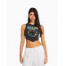 Топ Bershka Sleeveless Nirvana Print, темно-серый Топ Bershka Sleeveless Nirvana Print, темно-серый