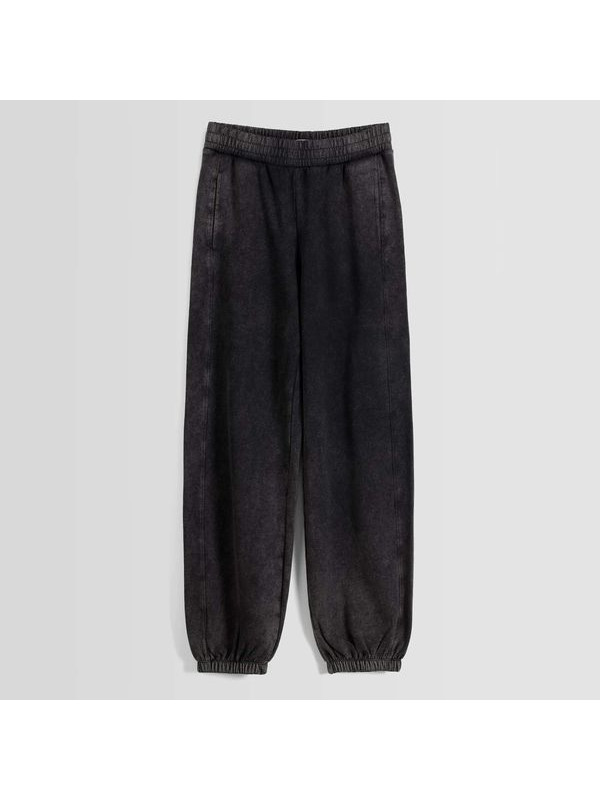 Брюки Bershka Faded Effect Plush Joggers, темно-серый