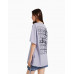 Футболка Bershka Bizarrap Print Boxy Fit, фиолетовый