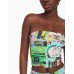 Топ Bershka Strapless Jean-Michel Basquiat Print, розовый/мультиколор Топ Bershka Strapless Jean-Michel Basquiat Print, розовый/мультиколор