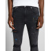 Джинсы Bershka Ripped Super Skinny With Paint Splatter, черный