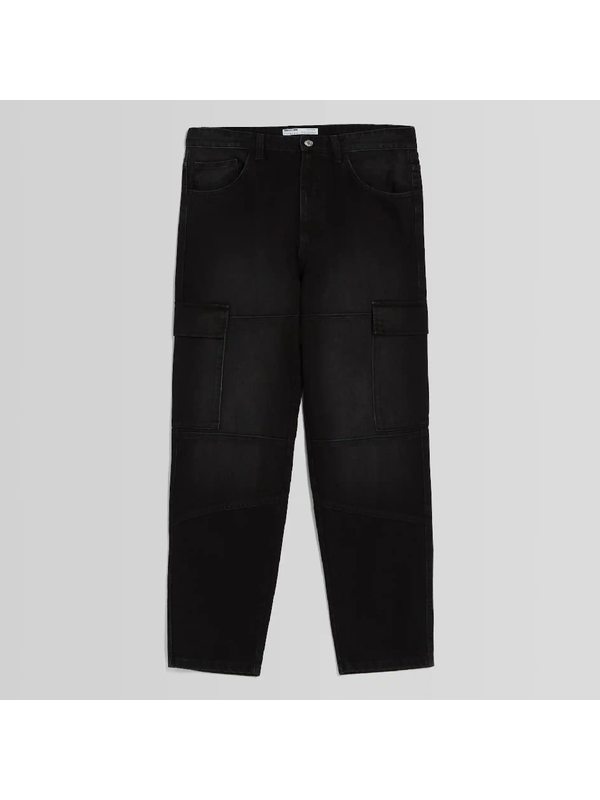Джинсы Bershka Cargo, черный