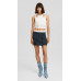 Юбка Bershka Cargo Mini With Underwear, темно-синий