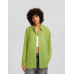 Рубашка Bershka Long Sleeve Oversize Crepe, зеленый