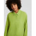Рубашка Bershka Long Sleeve Oversize Crepe, зеленый
