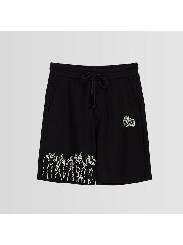 Шорты Bershka Printed Bermuda, черный