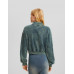 Свитшот Bershka Washed-effect Cropped, сине-зеленый