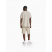 Шорты Bershka Textured Relaxed Fit Bermuda, бежевый