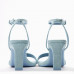 Босоножки Bershka High-heel Strappy Denim With Ankle Strap, голубой